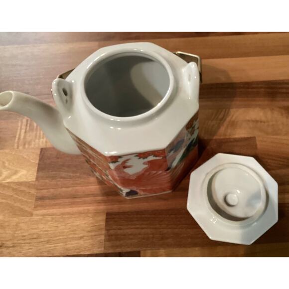 Japanese Arita By Imari Peacock FINE CHINA Teapot - Picture 8 of 9